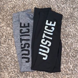 Two pairs of Justice leggings